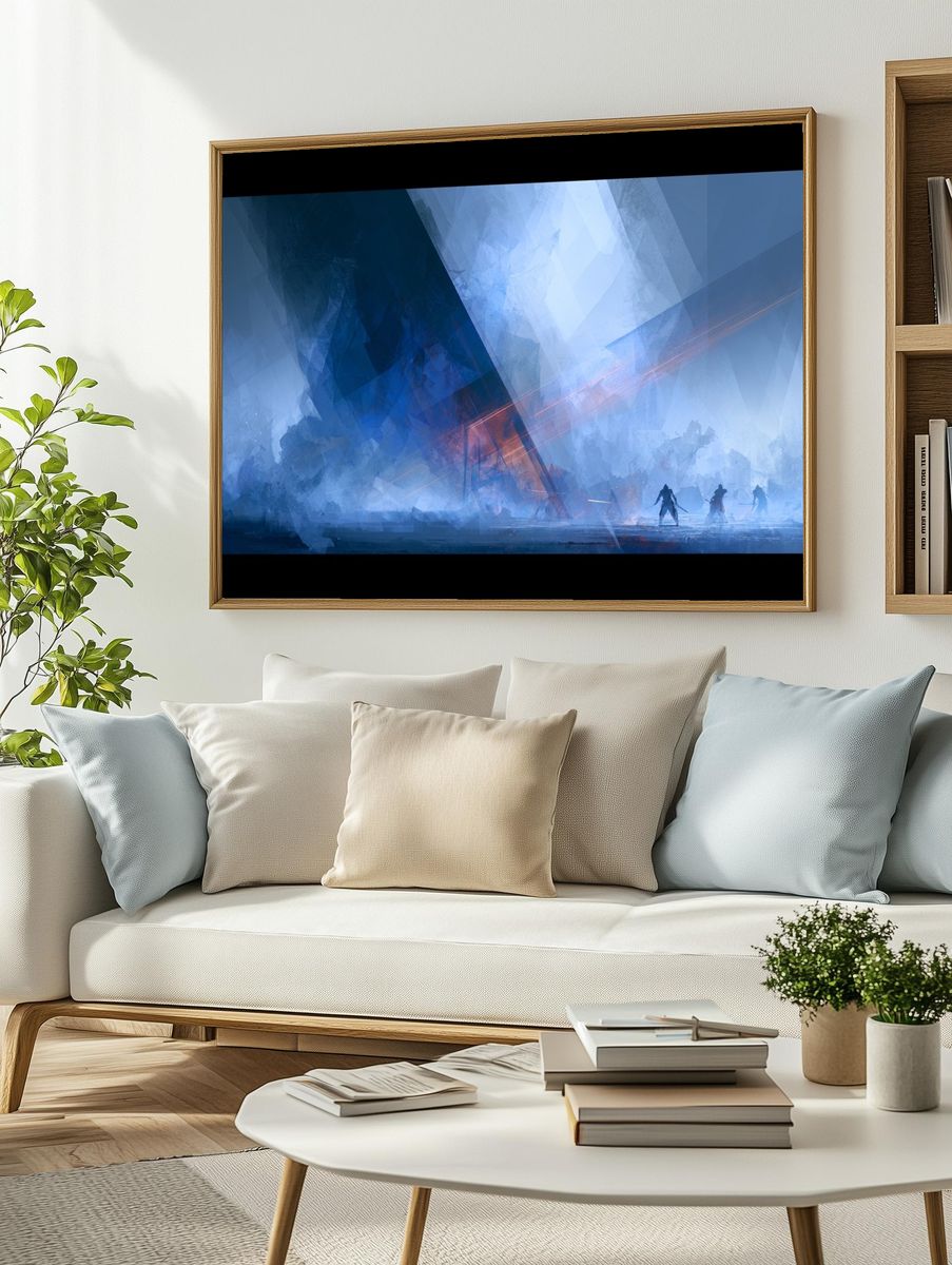 Frozen Battle Scene Digital Art Print. — room view 2