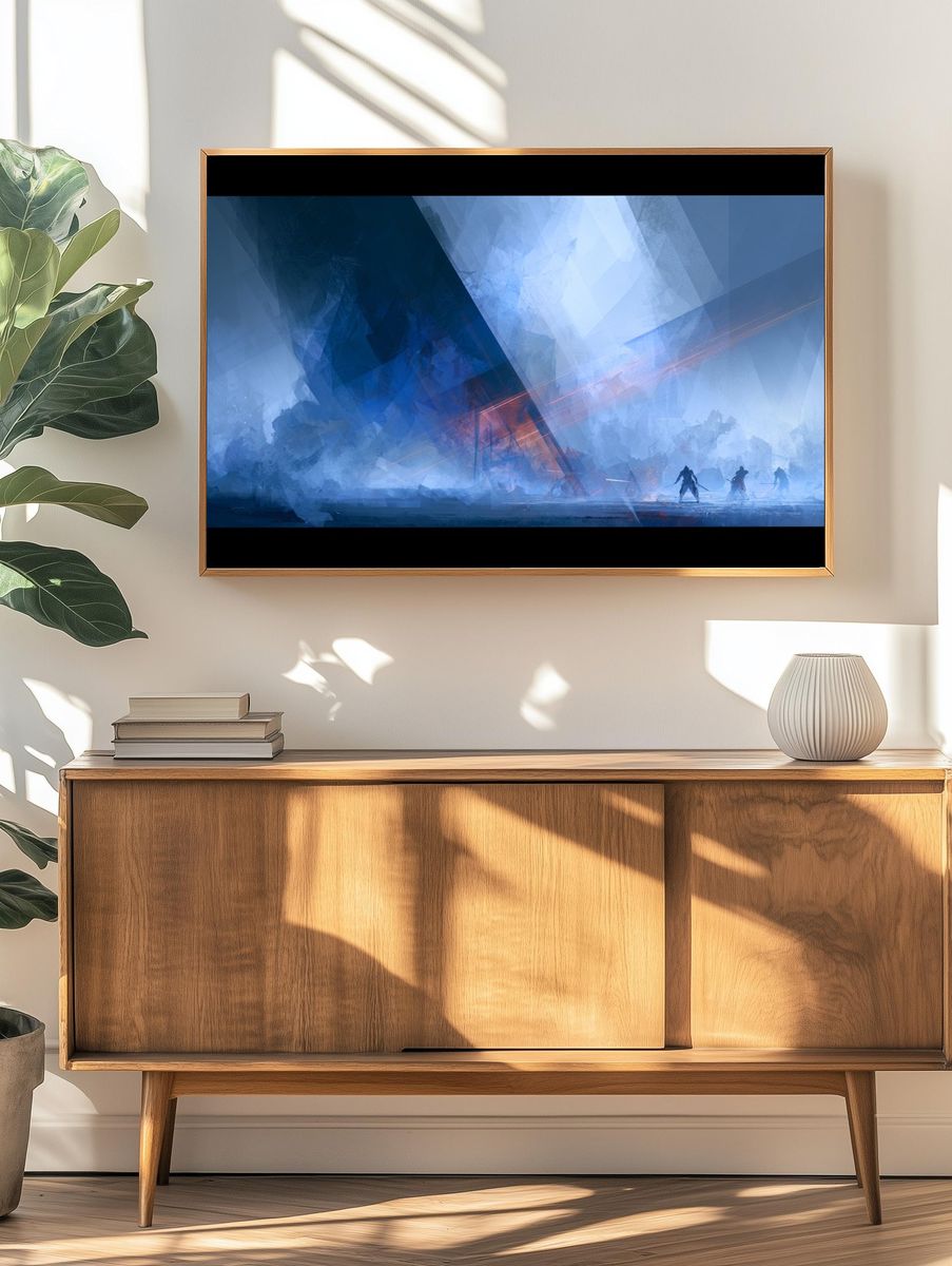 Frozen Battle Scene Digital Art Print. — room view 3