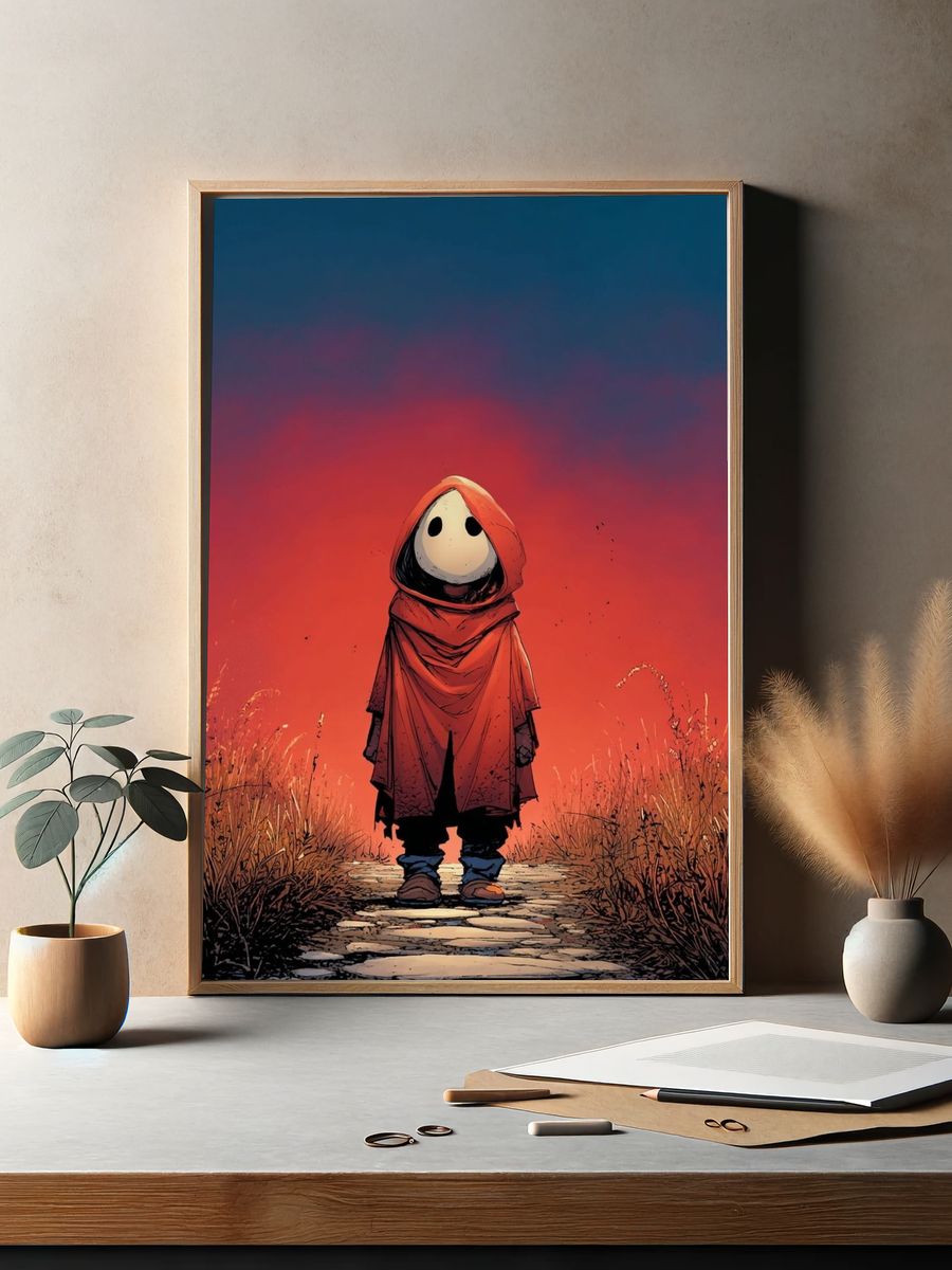 Hooded Figure at Dusk Poster. — room view 2