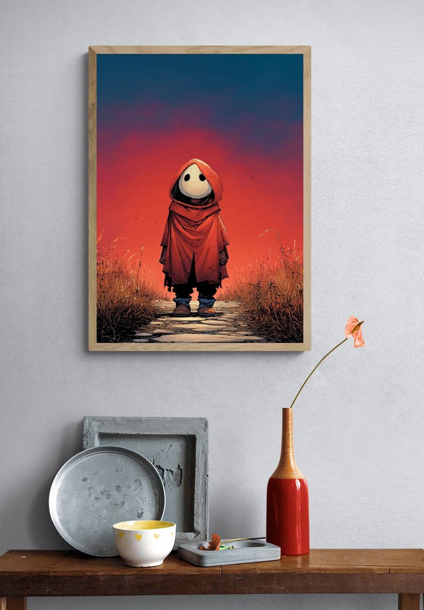 Hooded Figure at Dusk Poster. — room view 3
