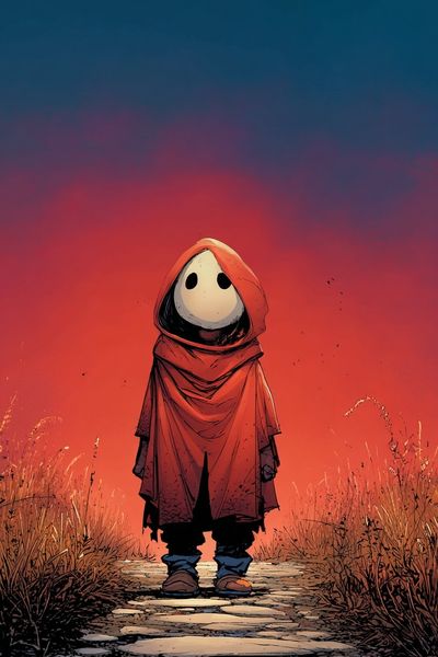 Hooded Figure at Dusk Poster. poster print