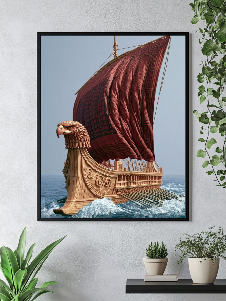 Mythic Eagle Ship — Illustration Print. — room view 4