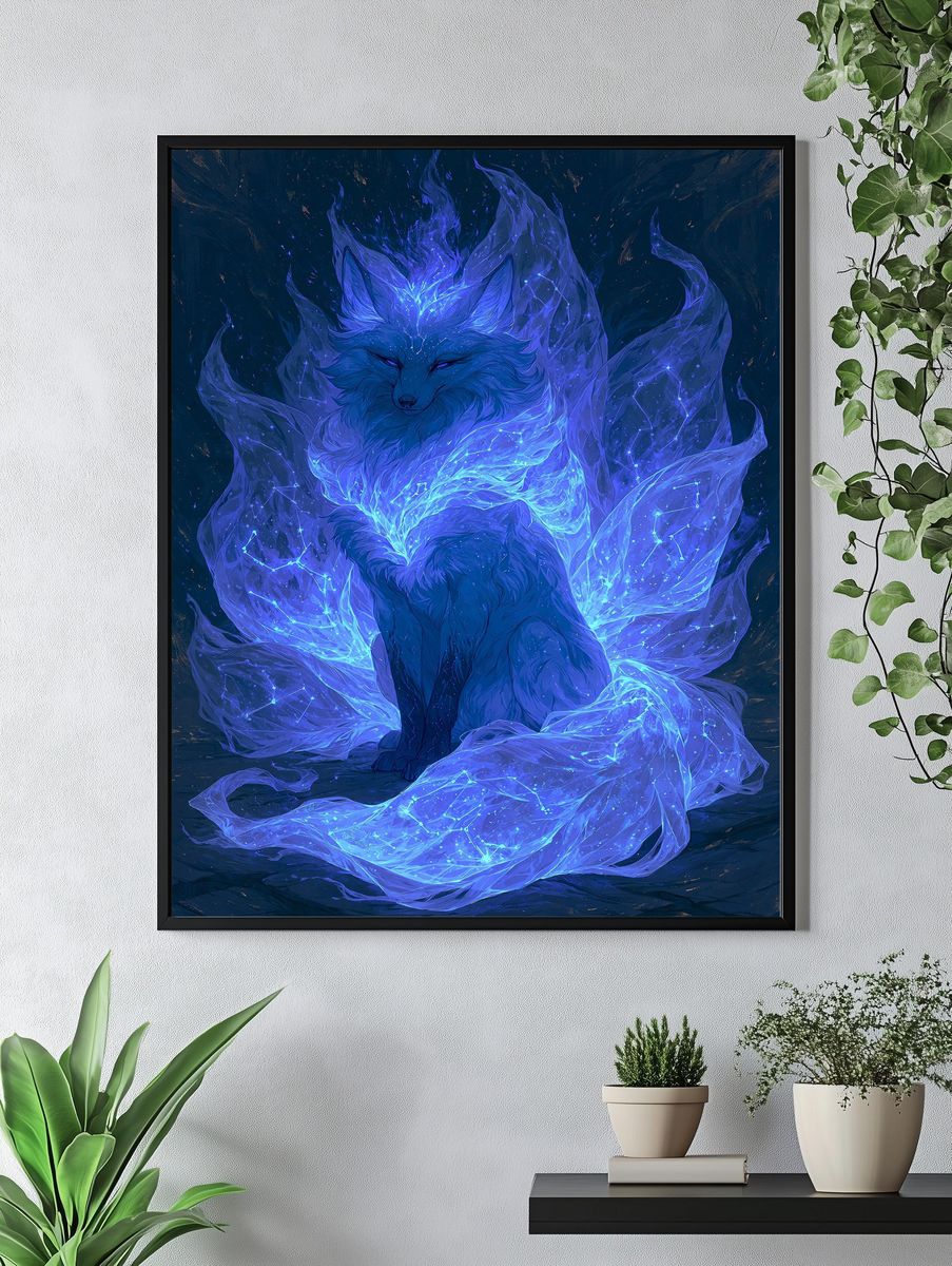 Celestial Fox Digital Art Poster. — room view 4