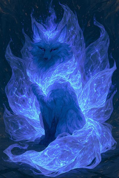Celestial Fox Digital Art Poster. poster
