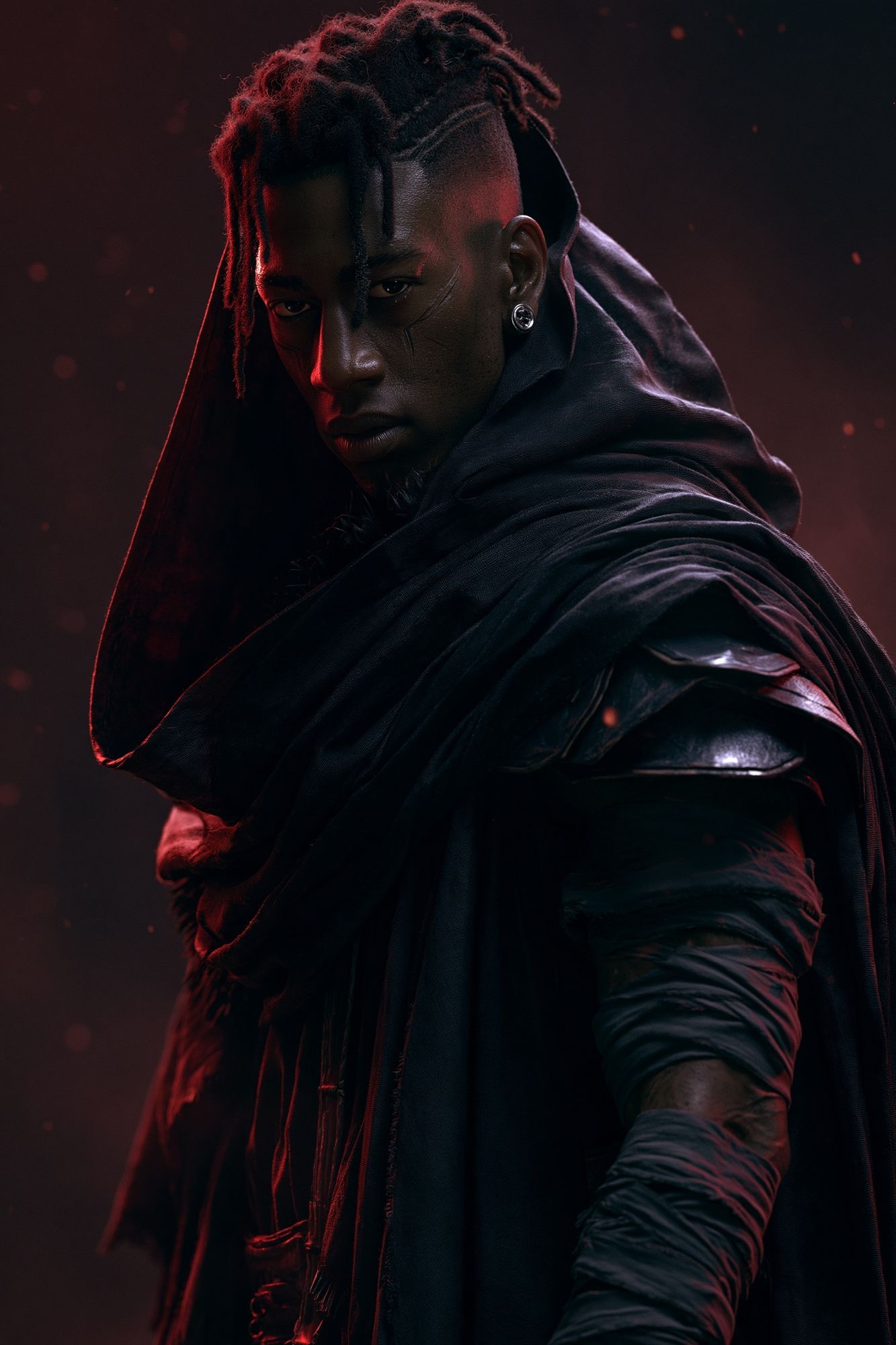 Dark Warrior Portrait Print. poster detail