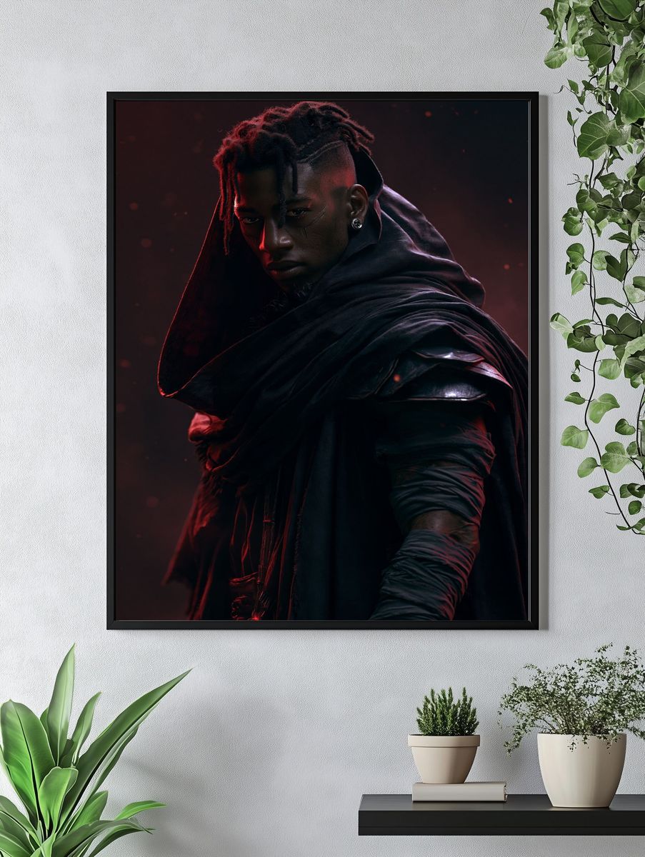 Dark Warrior Portrait Print. — room view 4
