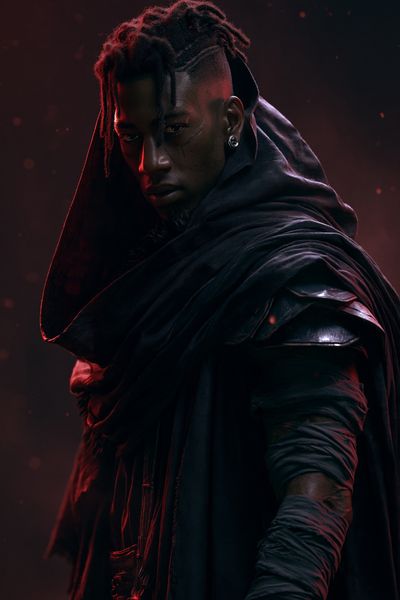 Dark Warrior Portrait Print. poster print