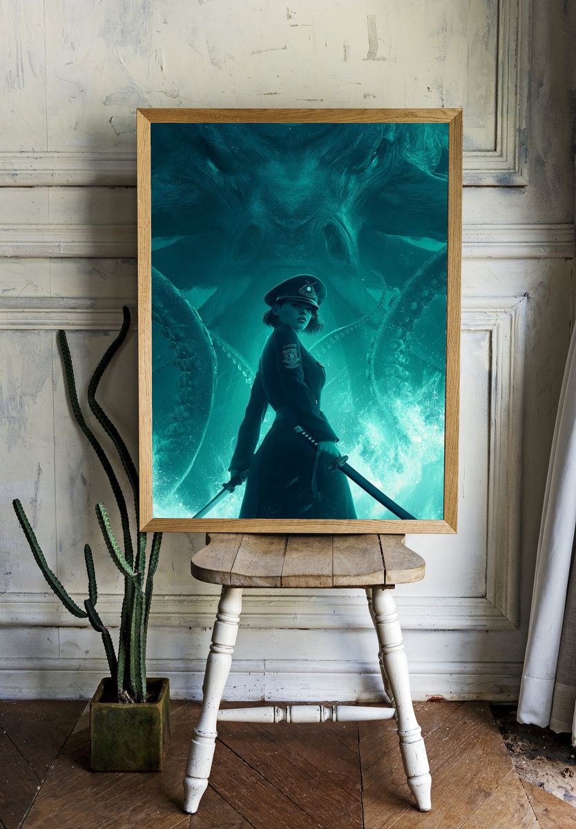 Abyssal Captain Digital Art Poster. — room view 1