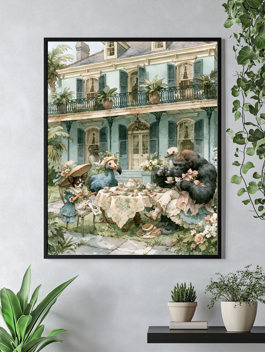 Tropical Tea Party Illustration Poster. — room view 4