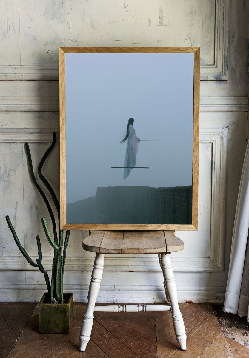 Poolside Summer Scene Illustration Poster. — room view 1