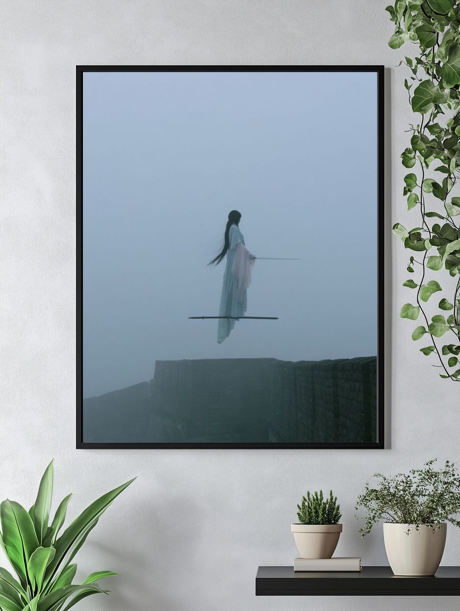 Poolside Summer Scene Illustration Poster. — room view 4