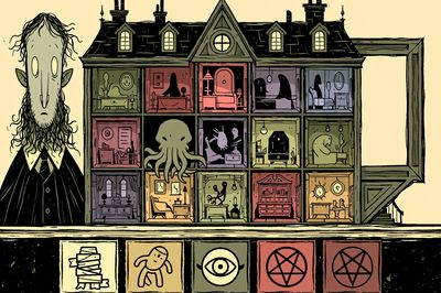 Haunted House Illustration Poster. poster print