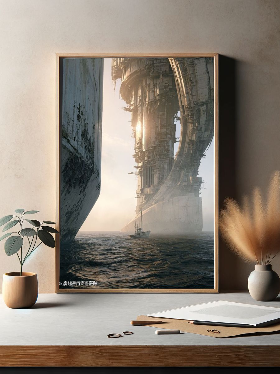 Futuristic Seascape Architecture Poster. — room view 2