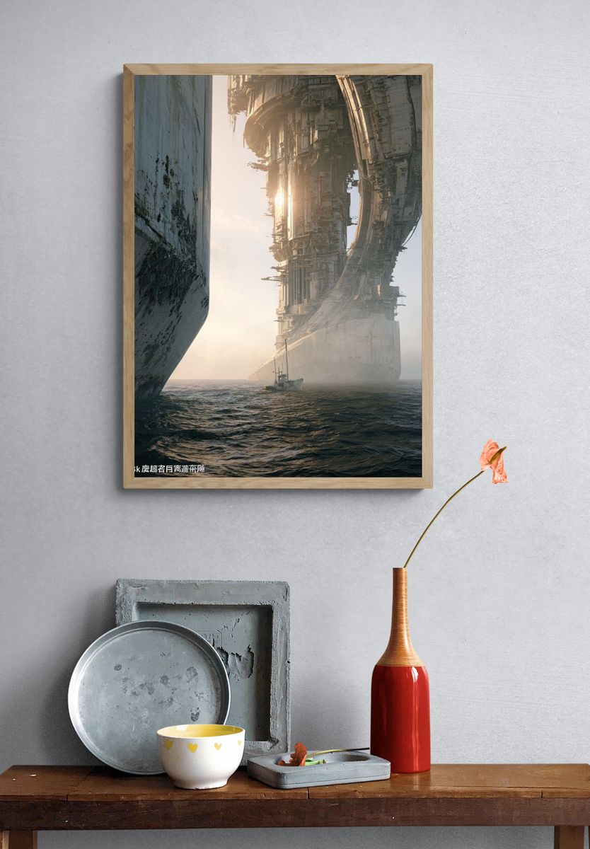 Futuristic Seascape Architecture Poster. — room view 3