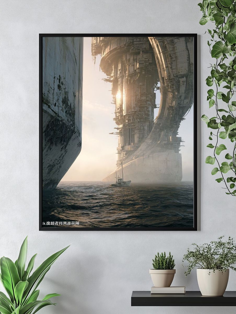 Futuristic Seascape Architecture Poster. — room view 4