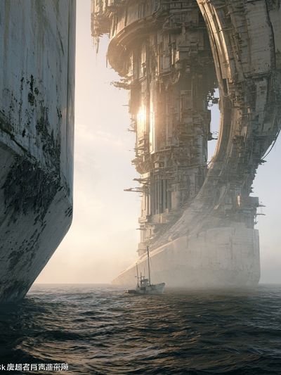 Futuristic Seascape Architecture Poster. poster print
