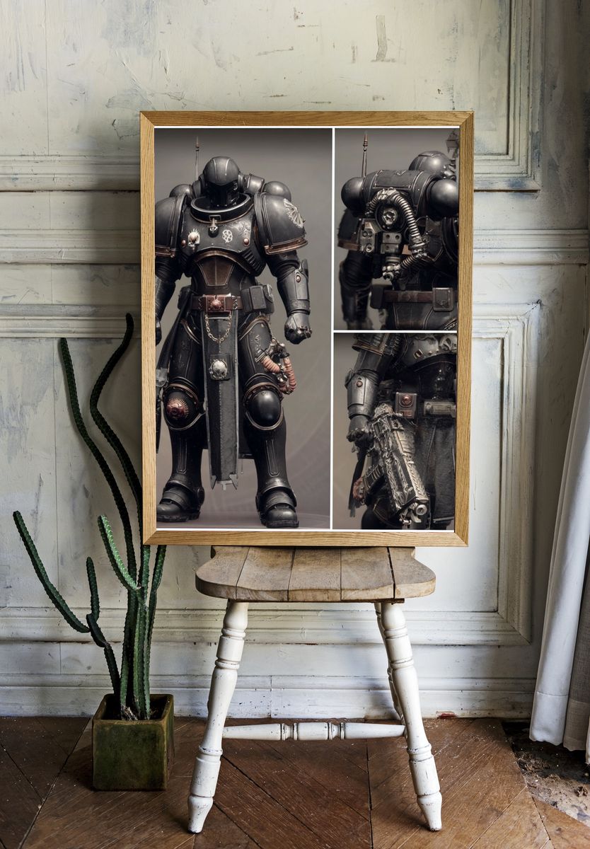 Armored Sci-Fi Warrior Poster. — room view 1