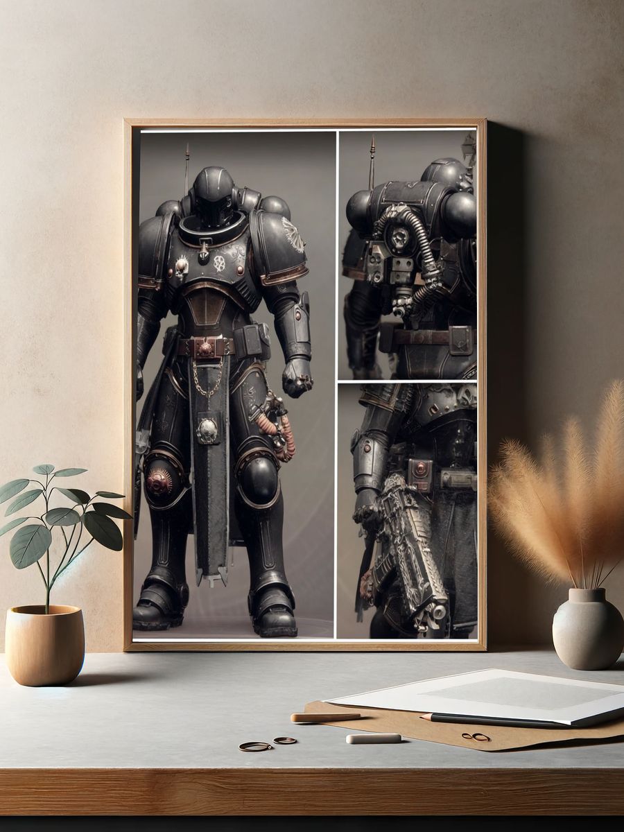 Armored Sci-Fi Warrior Poster. — room view 2