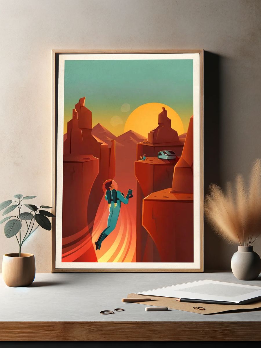 Space Travel Poster (2015). Original. — room view 2