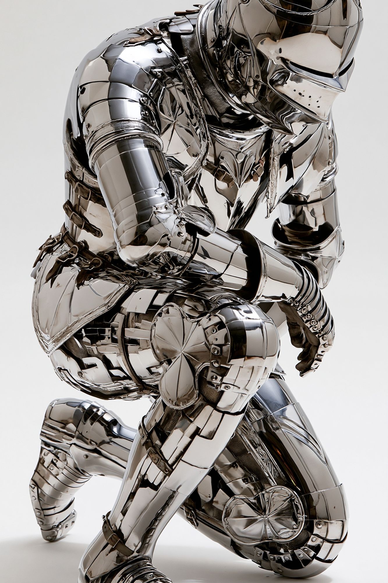 Chrome Knight Sculpture Poster. poster — illustration art
