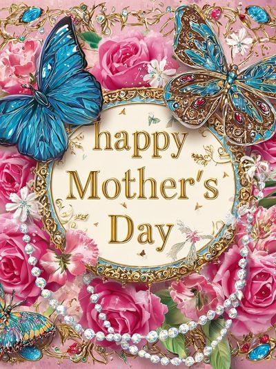 Happy Mother's Day Floral Butterfly Poster. poster print