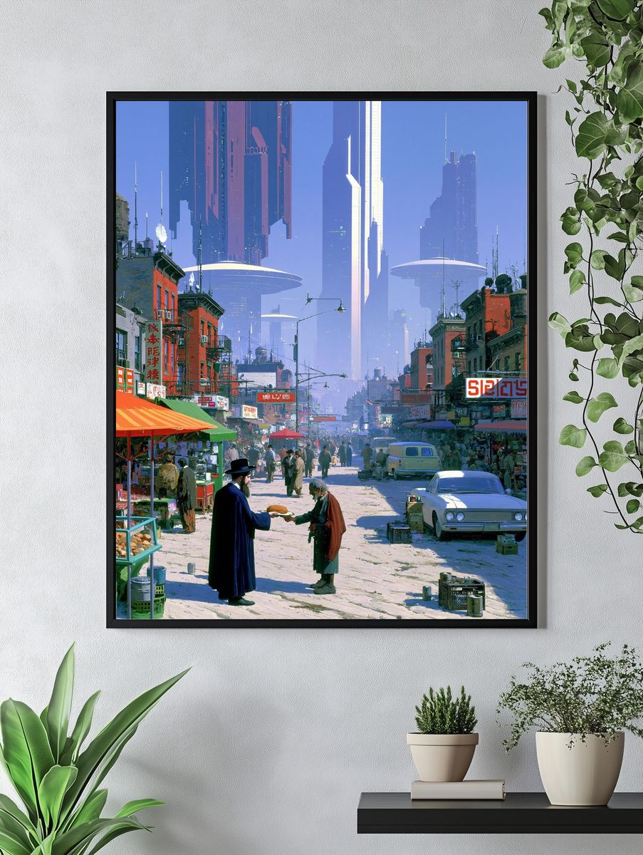 Futuristic City Street — Sci-Fi Print. — room view 4