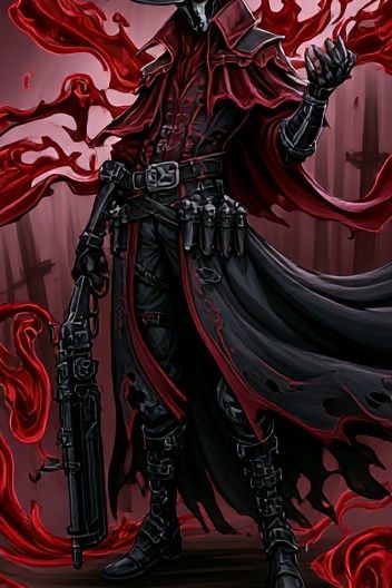 Crimson Gunslinger Digital Art Print. poster detail