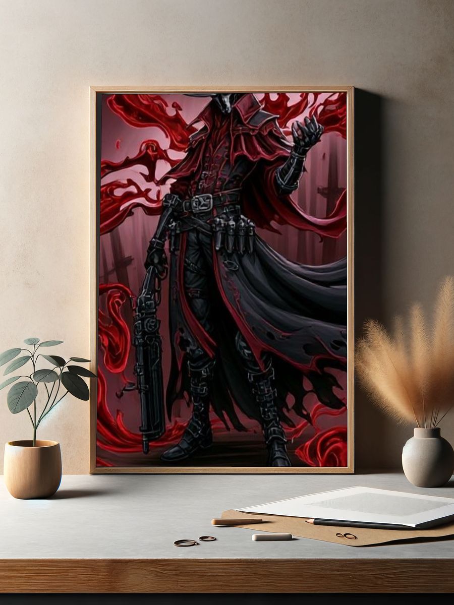 Crimson Gunslinger Digital Art Print. — room view 2
