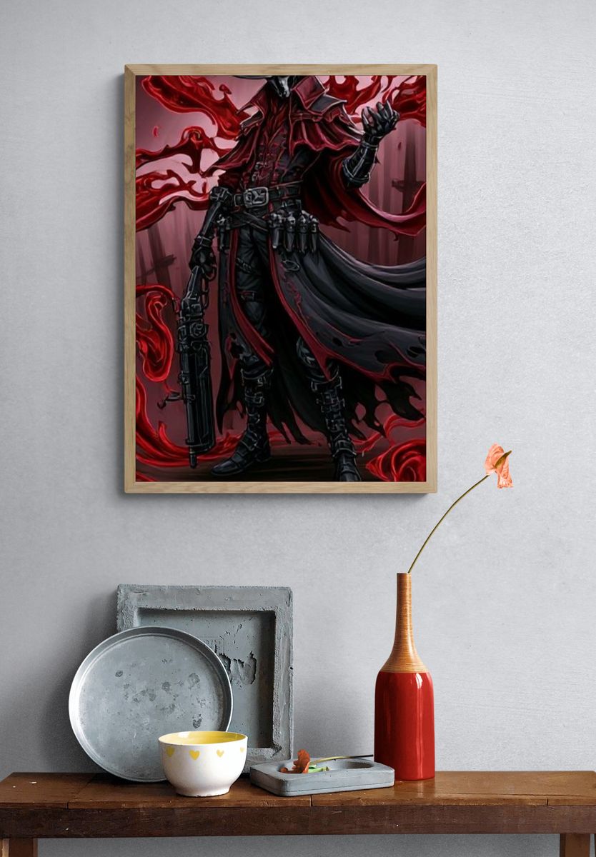 Crimson Gunslinger Digital Art Print. — room view 3