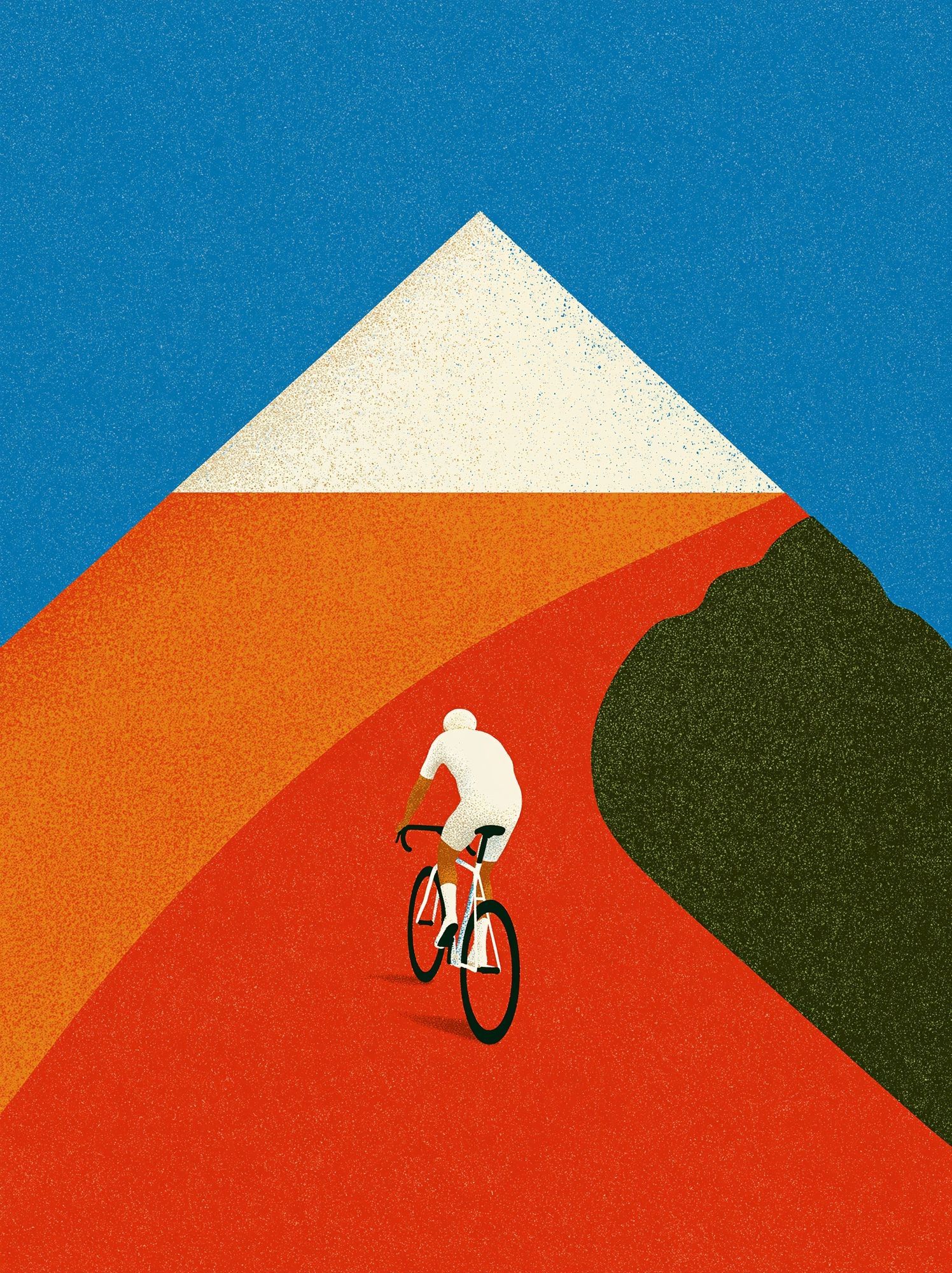 Cyclist on Geometric Road Poster. poster — illustration art