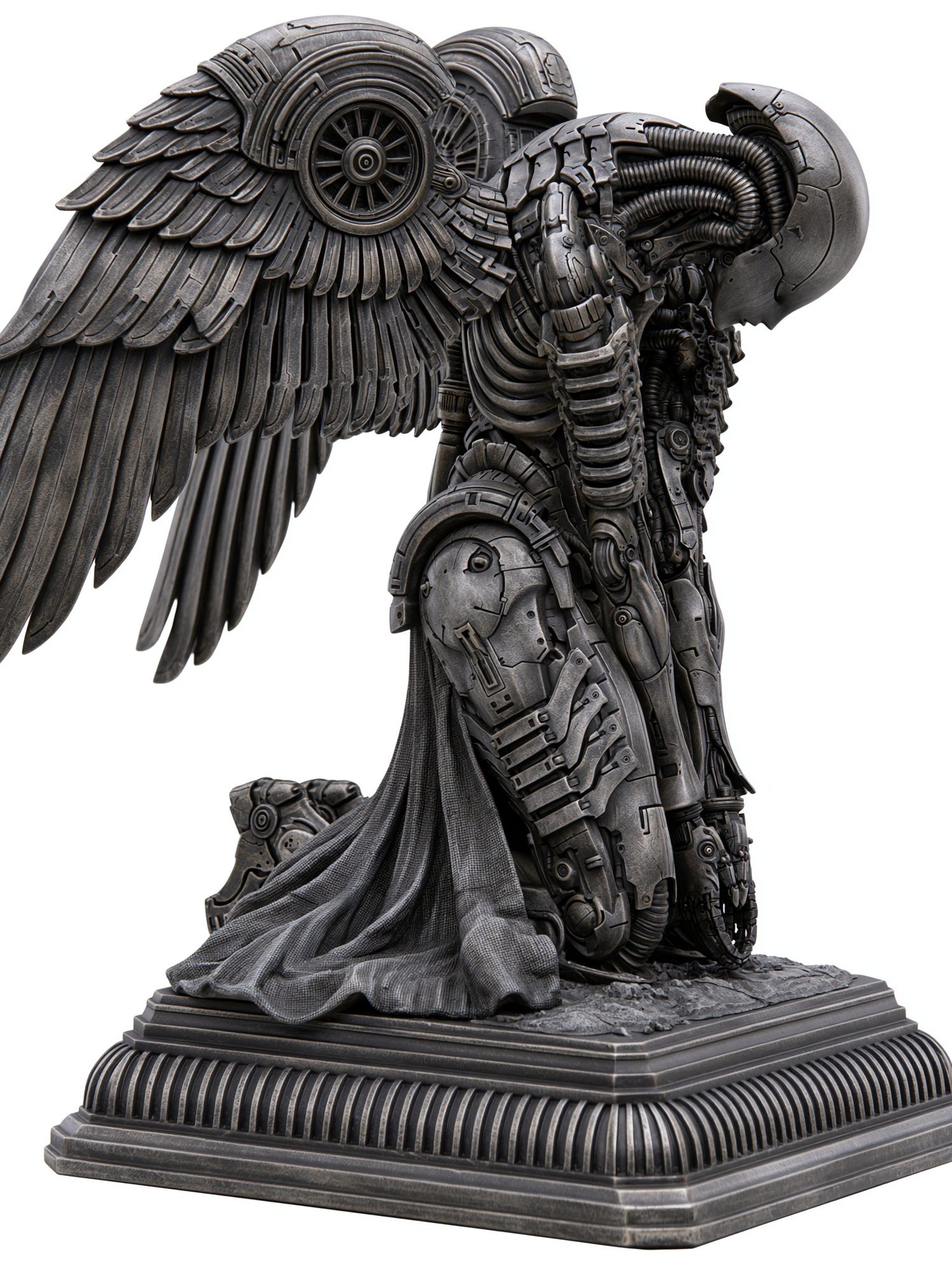 Mechanical Angel Sculpture Print. poster — illustration art