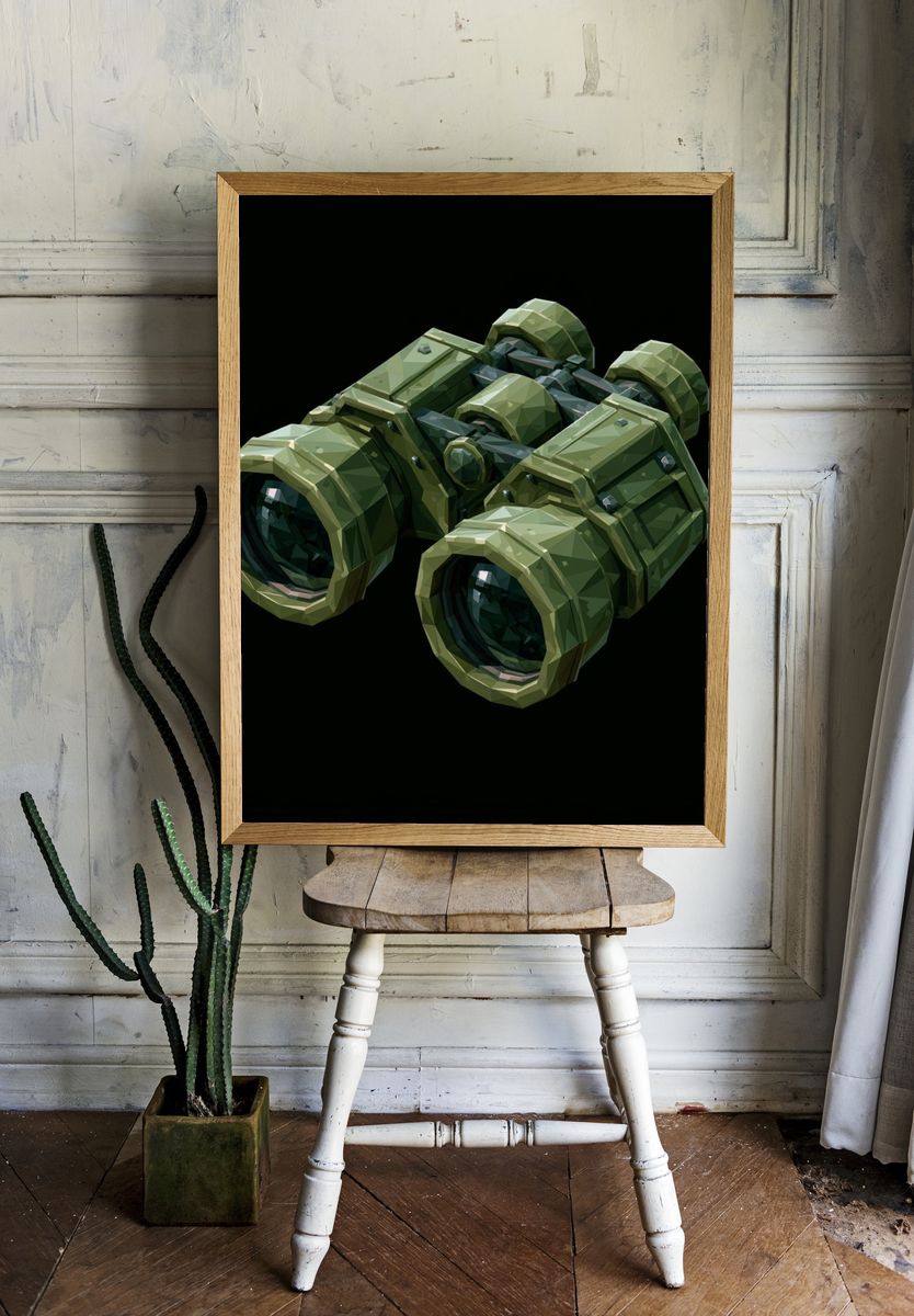 Futuristic Binoculars Illustration Print. — room view 1