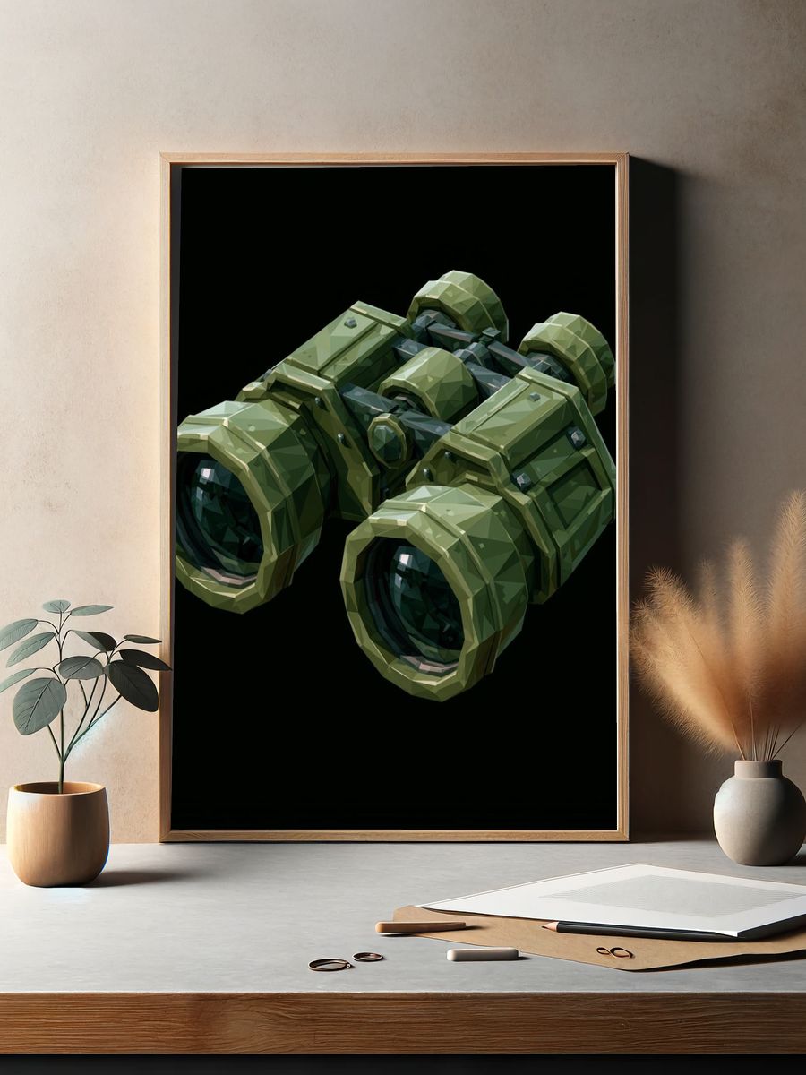 Futuristic Binoculars Illustration Print. — room view 2
