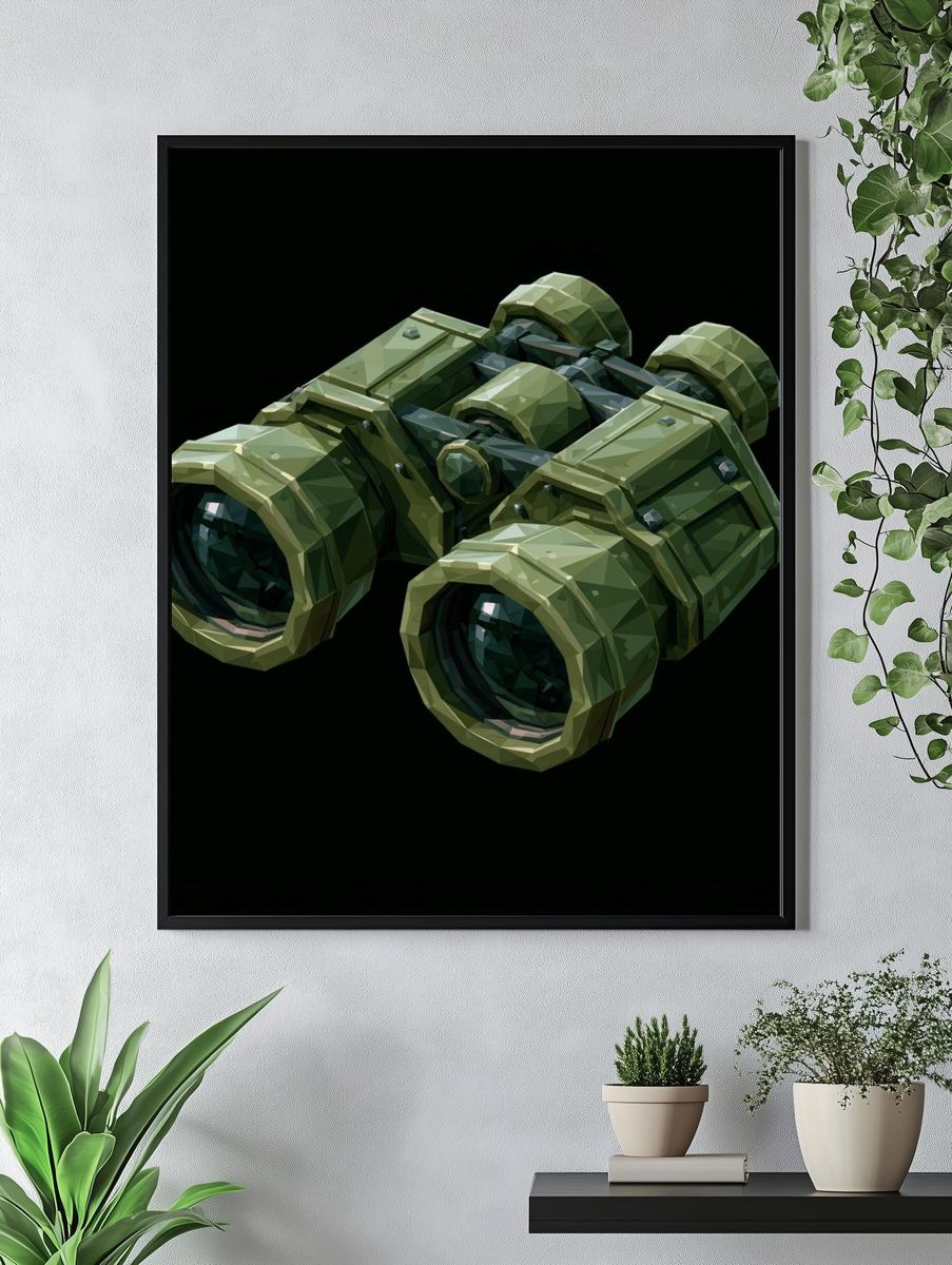 Futuristic Binoculars Illustration Print. — room view 4