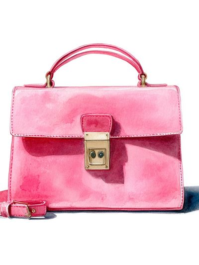 Pink Handbag Watercolor Print. poster print