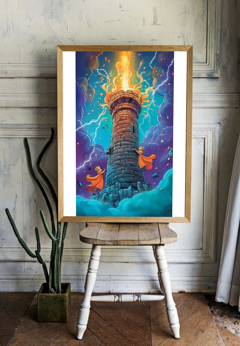 Lightning Tower Fantasy Print. — room view 1