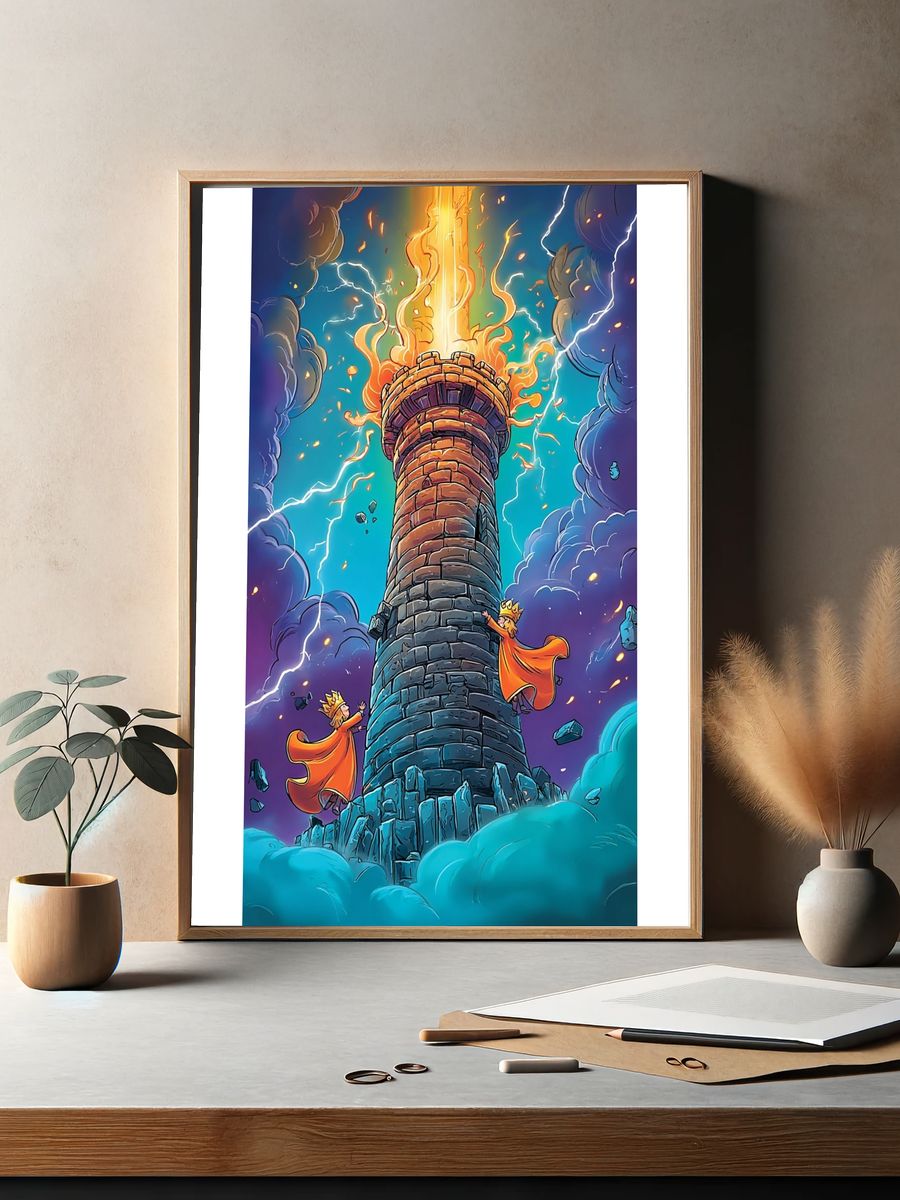 Lightning Tower Fantasy Print. — room view 2