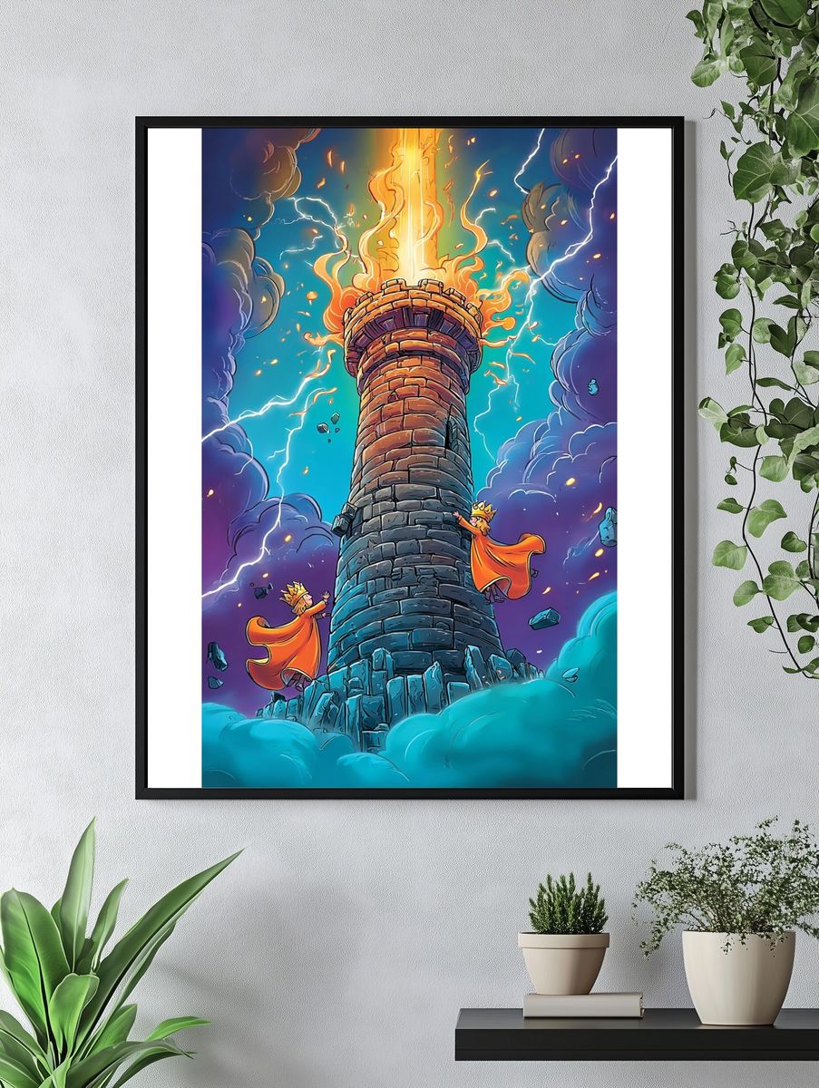 Lightning Tower Fantasy Print. — room view 4