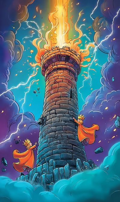 Lightning Tower Fantasy Print. poster print