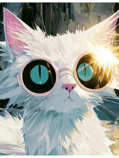 Cool Cat Portrait Illustration Poster. poster print
