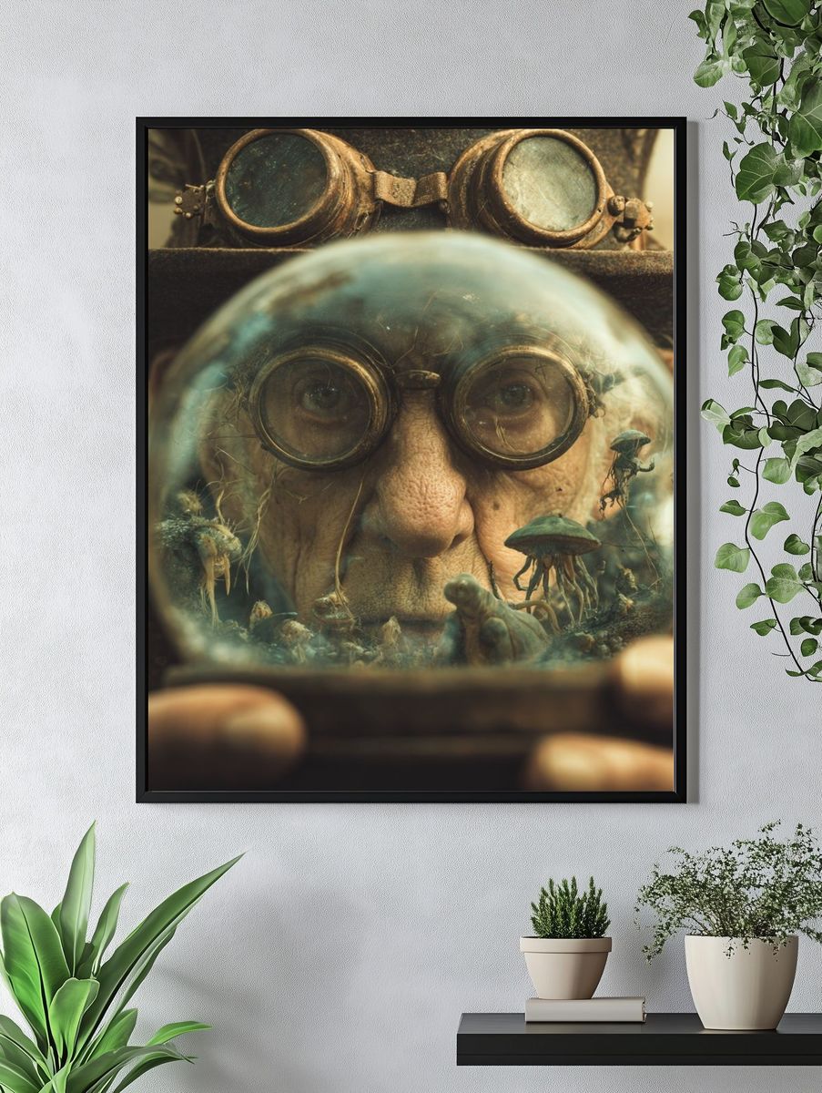 Steampunk Gnome Portrait Print. — room view 4