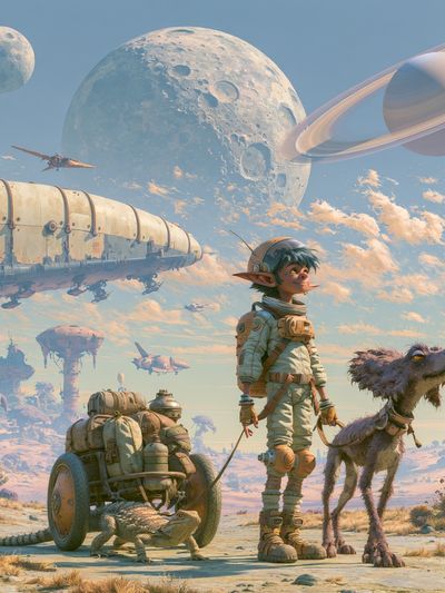 Alien Explorer — Sci-Fi Illustration Print. poster