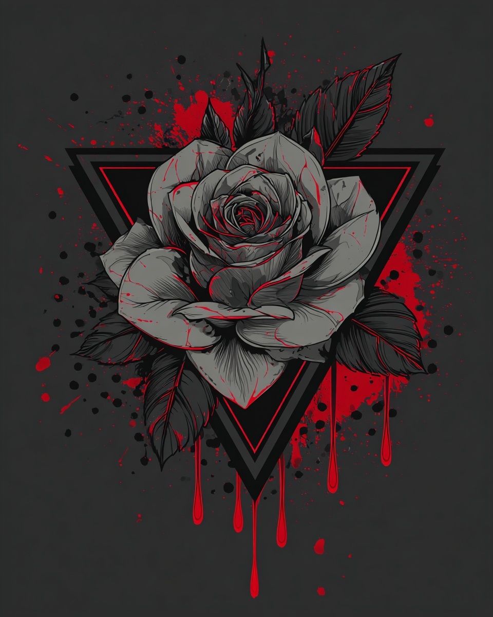 Gothic Rose Triangle Poster. poster detail