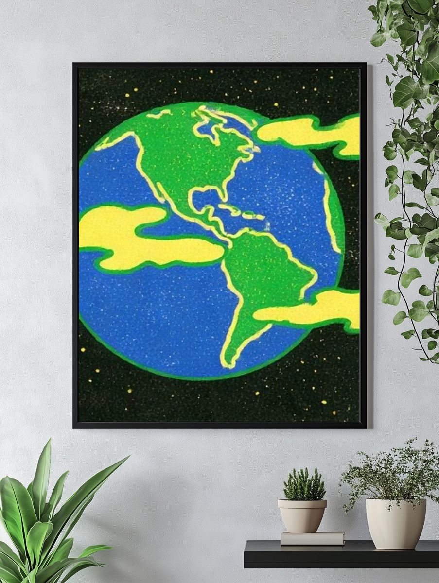 Earth in Space Illustration Poster. — room view 4