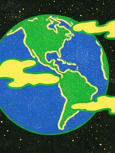 Earth in Space Illustration Poster. poster print