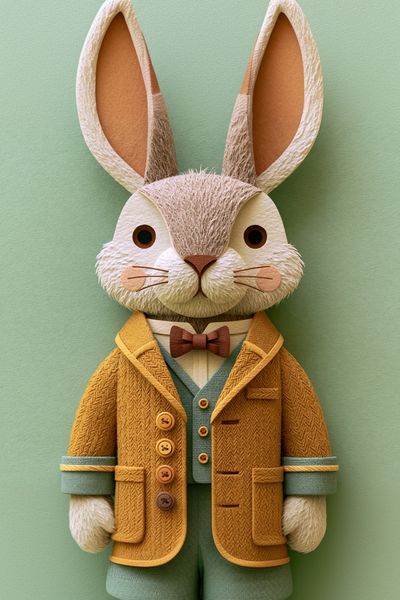 Dapper Rabbit Illustration Poster. poster print