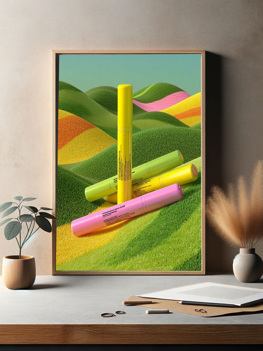 Neon Hills Illustration Poster. — room view 2