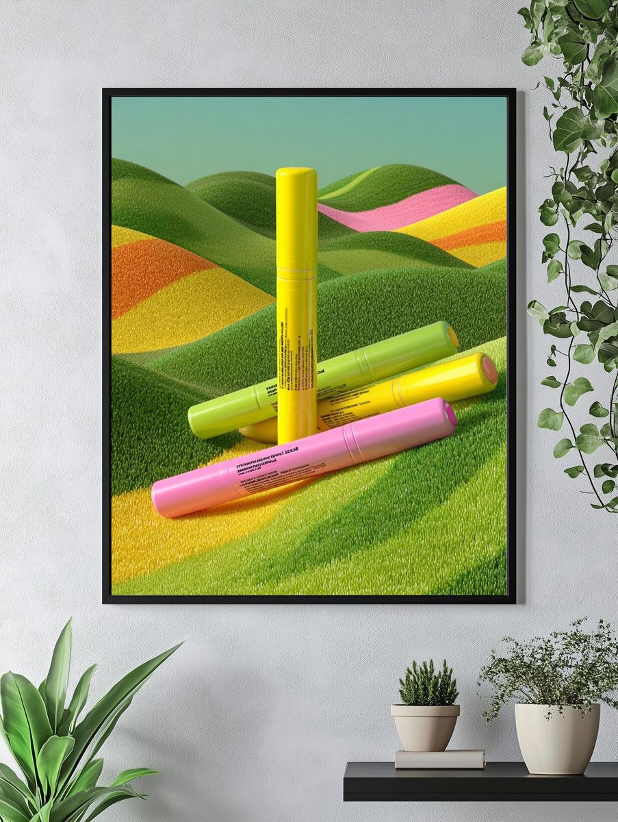 Neon Hills Illustration Poster. — room view 4