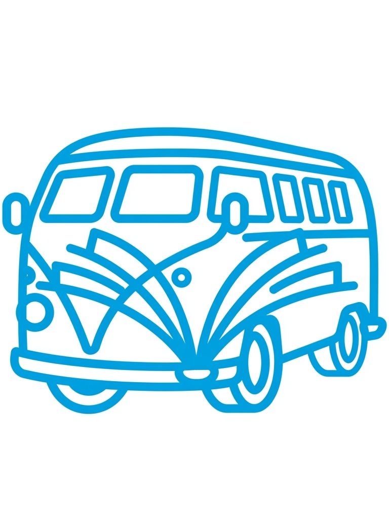 VW Bus Line Art Poster. poster — illustration art