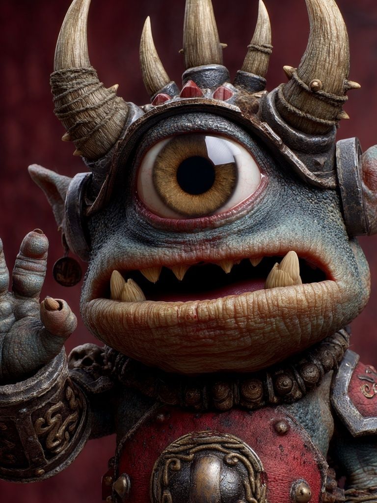 Cyclops Goblin Fantasy Illustration Poster. poster detail
